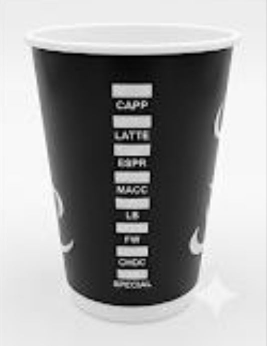 Doppelwand-Pappbecher schwarz 350ml, Karton 500 Stk. 42,50€ inkl MwSt. zzgl Versand