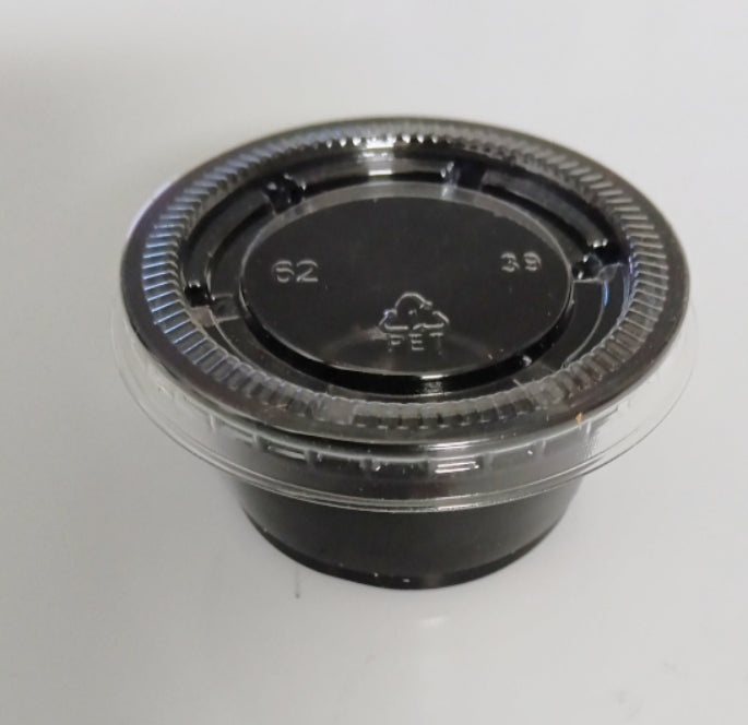 Soßenbecher Schwarz mit Deckel 30ml 500 Stk, 12,90€ inkl MwSt, zzg Versand