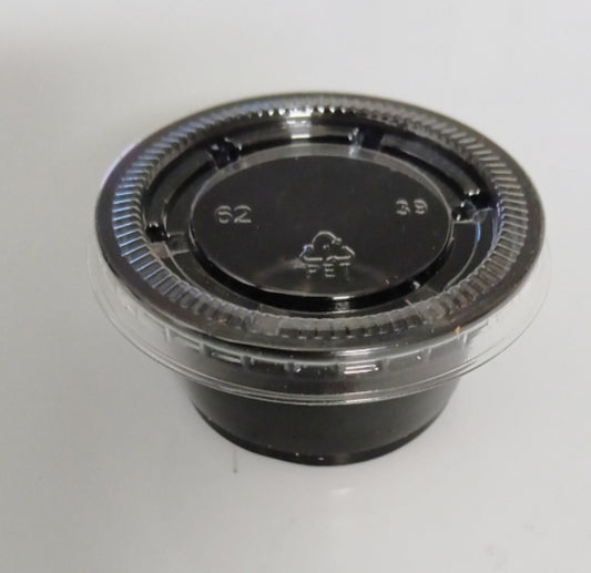 Soßenbecher Schwarz mit Deckel 30ml 500 Stk, 12,90€ inkl MwSt, zzg Versand