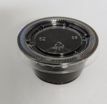 Soßenbecher mit Deckel Schwarz 60ml, 500 Stk, 16,00 inkl MwSt. zzgl Versand
