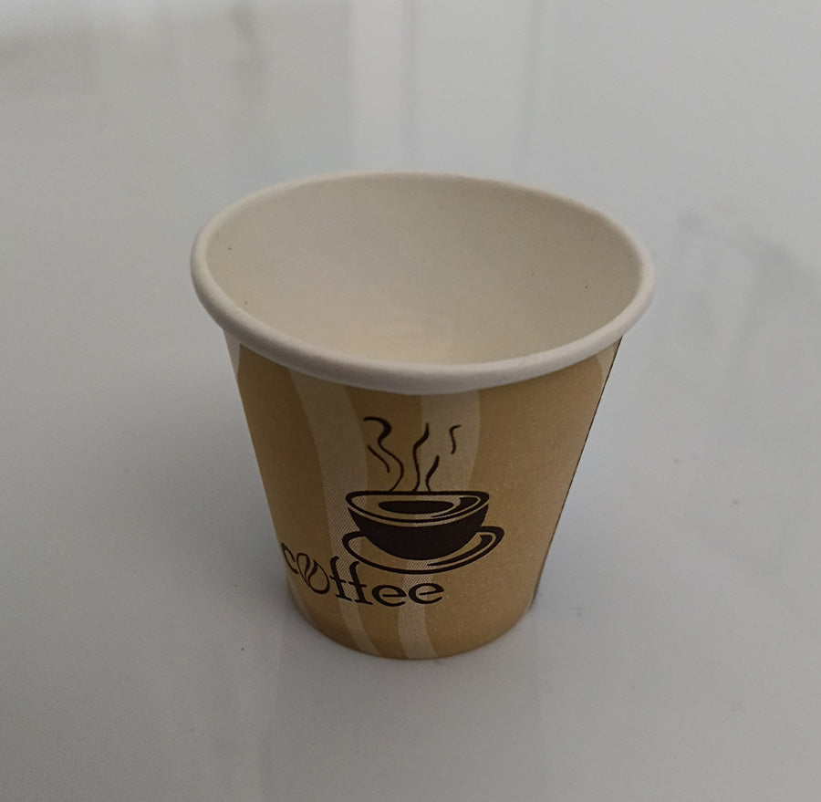 Espresso To-Go Becher 60 ml braun (mit Motiv) – 1000 Stück